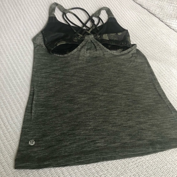 Lululemon tank with attached sports bra - Picture 2 of 4